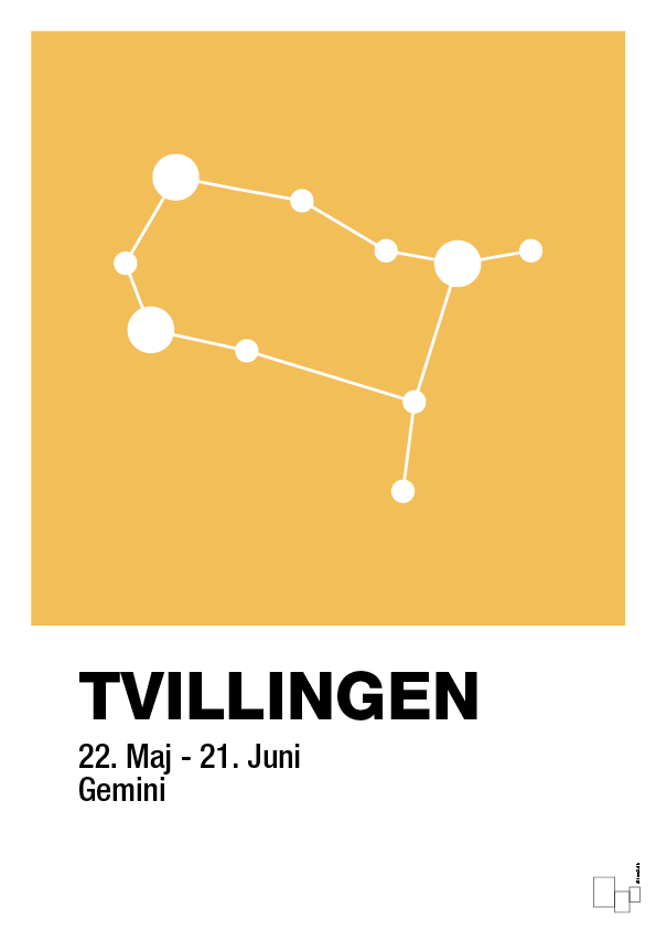 plakat: stjernebillede tvillingen - honeycomb-Stjernetegn-A1two3
