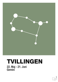 plakat: stjernebillede tvillingen - jade-Stjernetegn-A1two3
