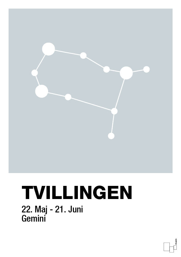 plakat: stjernebillede tvillingen - light drizzle-Stjernetegn-A1two3
