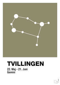 plakat: stjernebillede tvillingen