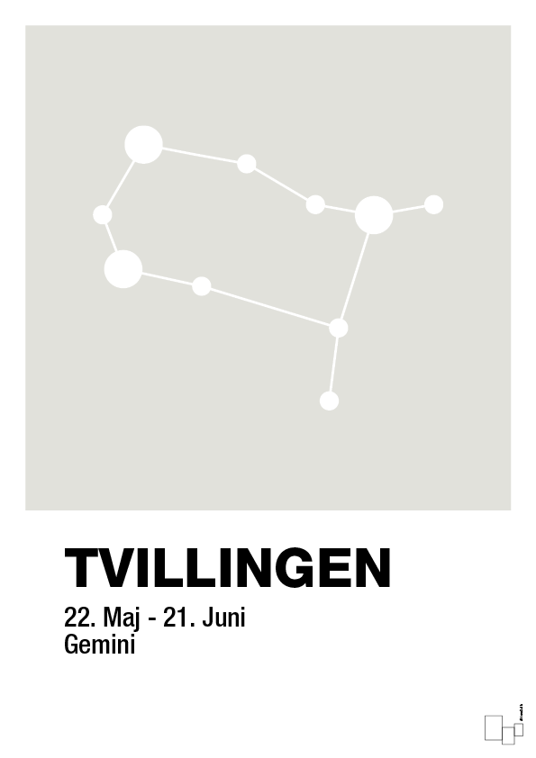 plakat: stjernebillede tvillingen - painters white-Stjernetegn-A1two3