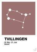 plakat: stjernebillede tvillingen - plum-Stjernetegn-A1two3