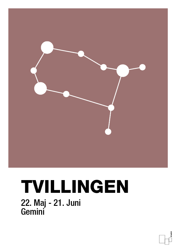 plakat: stjernebillede tvillingen - plum-Stjernetegn-A1two3