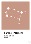 plakat: stjernebillede tvillingen - powder-Stjernetegn-A1two3