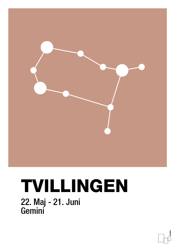 plakat: stjernebillede tvillingen - powder-Stjernetegn-A1two3