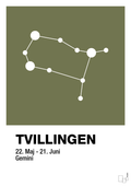 plakat: stjernebillede tvillingen - secret meadow-Stjernetegn-A1two3