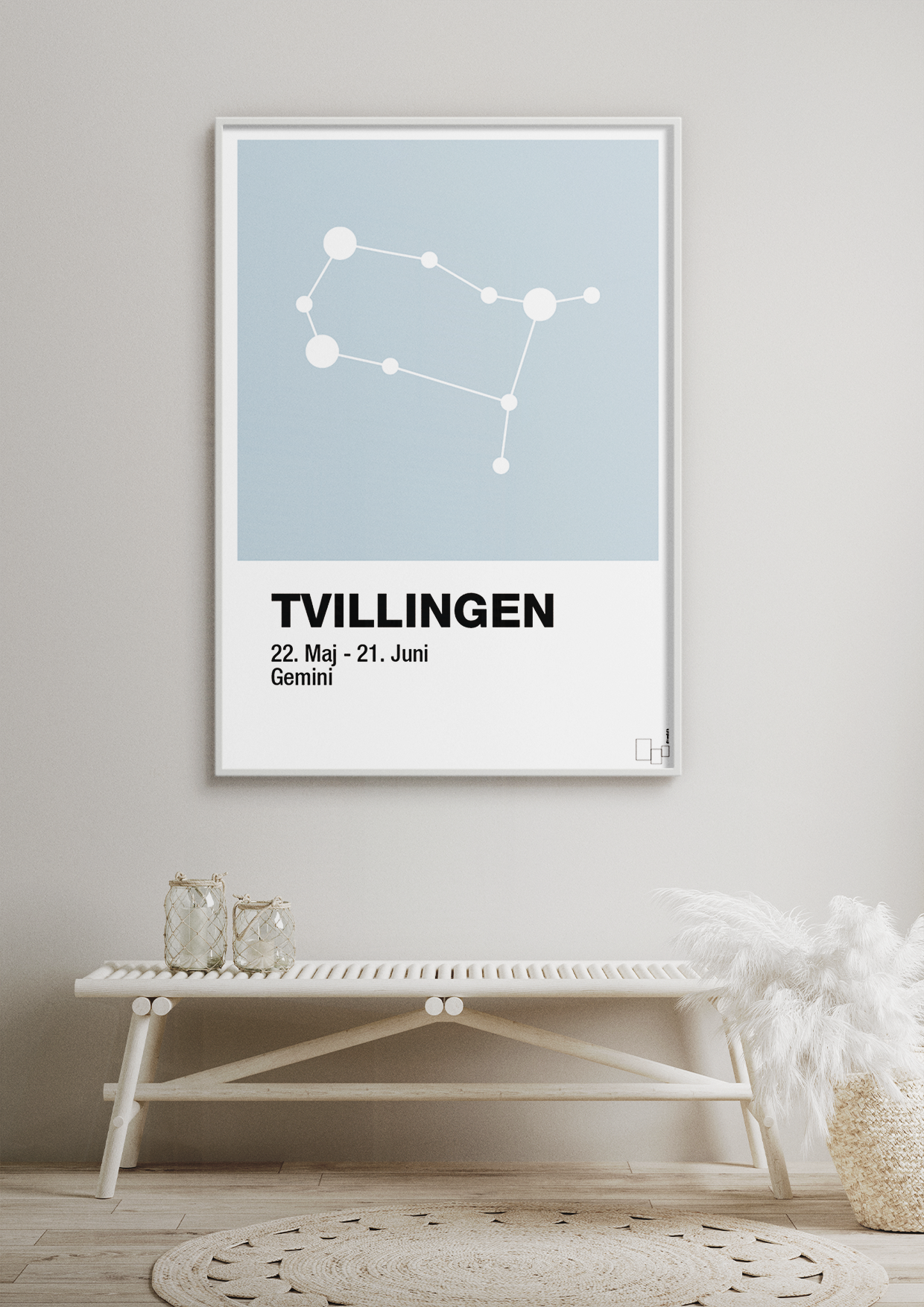 plakat: stjernebillede tvillingen - painters white-Stjernetegn-A1two3