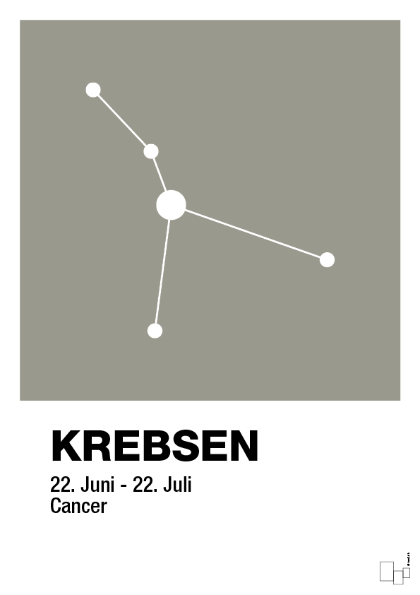 plakat: stjernebillede krebsen - battleship gray-Stjernetegn-A1two3