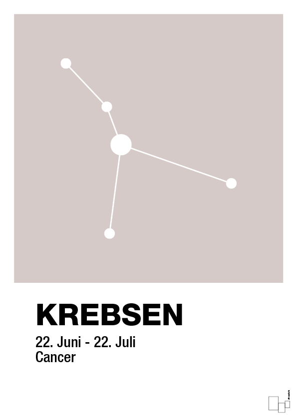 plakat: stjernebillede krebsen - broken beige-Stjernetegn-A1two3