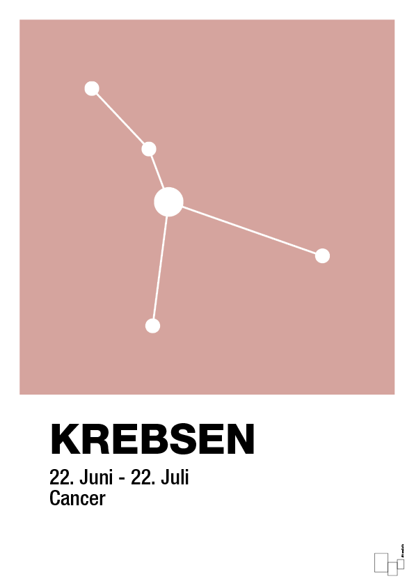 plakat: stjernebillede krebsen - bubble shell-Stjernetegn-A1two3