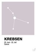 plakat: stjernebillede krebsen - dusty lilac-Stjernetegn-A1two3