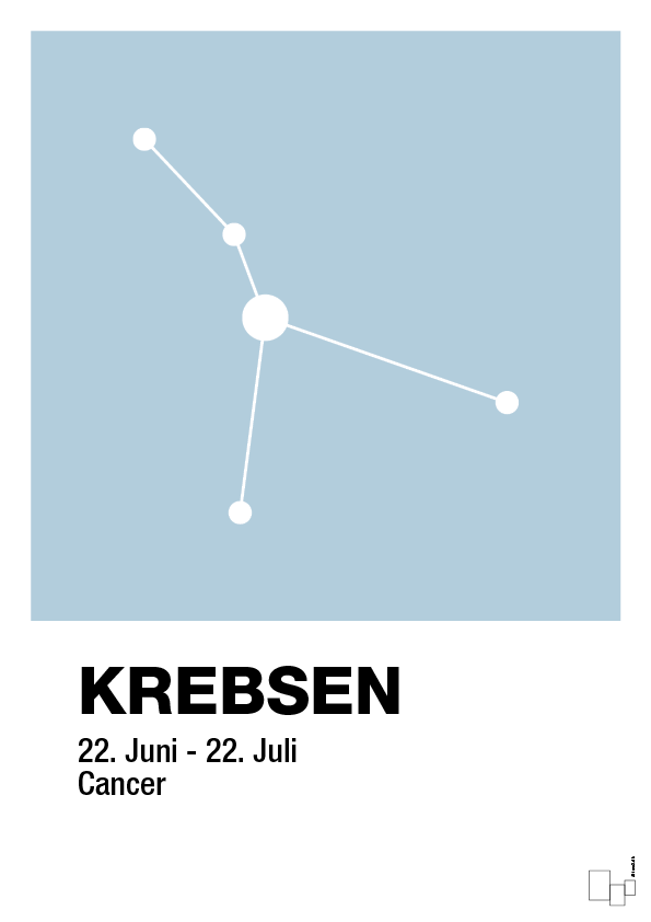 plakat: stjernebillede krebsen - heavenly blue-Stjernetegn-A1two3