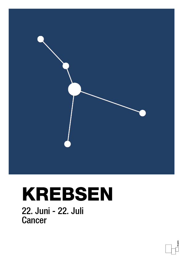 plakat: stjernebillede krebsen - lapis blue-Stjernetegn-A1two3