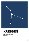 plakat: stjernebillede krebsen - lapis blue-Stjernetegn-A1two3