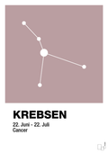 plakat: stjernebillede krebsen - light rose-Stjernetegn-A1two3