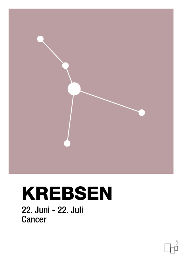 plakat: stjernebillede krebsen - light rose-Stjernetegn-A1two3