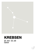 plakat: stjernebillede krebsen - painters white-Stjernetegn-A1two3