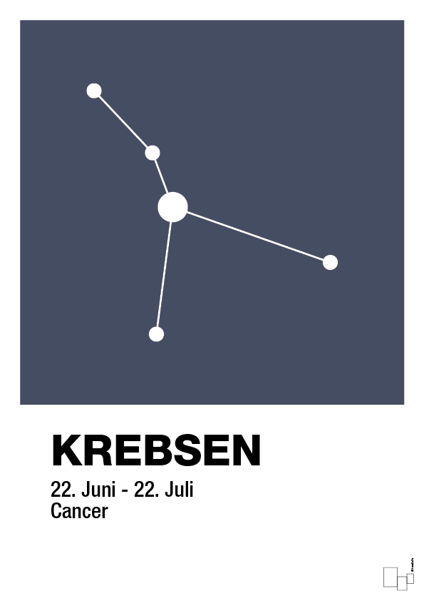 Stjernebillede krebsen - petrol-Stjernetegn-A1two3