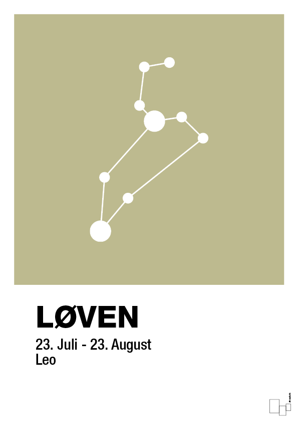 plakat: stjernebillede løven - back to nature-Stjernetegn-A1two3