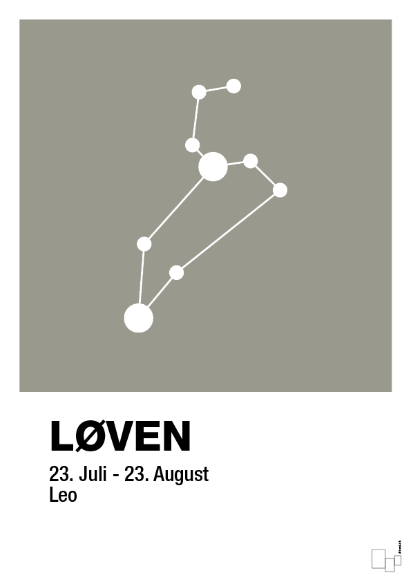 plakat: stjernebillede løven - battleship gray-Stjernetegn-A1two3