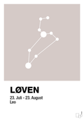 plakat: stjernebillede løven - broken beige-Stjernetegn-A1two3