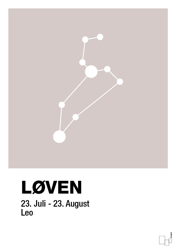 plakat: stjernebillede løven - broken beige-Stjernetegn-A1two3