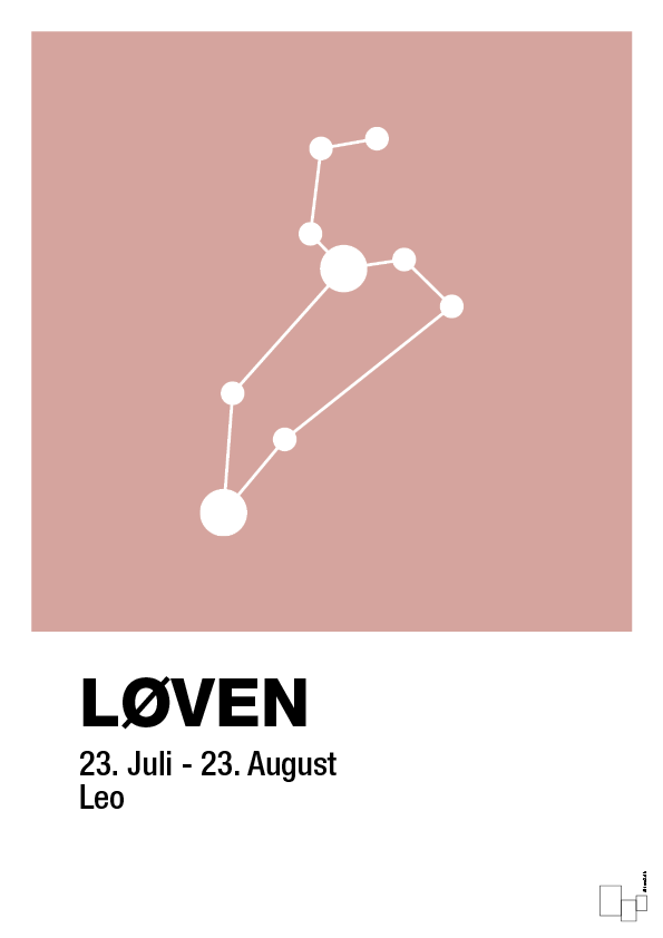 plakat: stjernebillede løven - bubble shell-Stjernetegn-A1two3