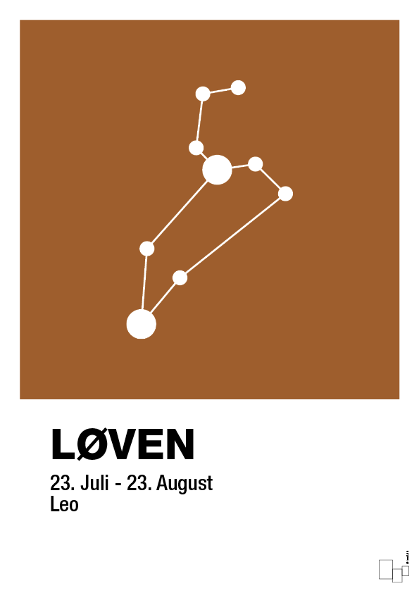 plakat: stjernebillede løven - cognac-Stjernetegn-A1two3
