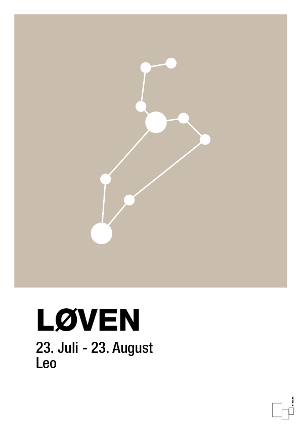 plakat: stjernebillede løven - creamy mushroom-Stjernetegn-A1two3