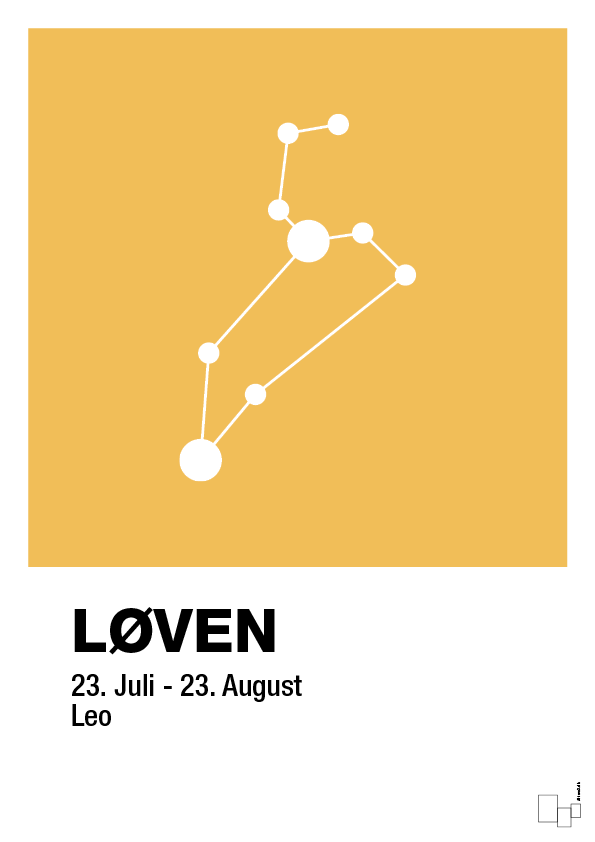 plakat: stjernebillede løven - honeycomb-Stjernetegn-A1two3