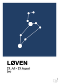 plakat: stjernebillede løven - lapis blue-Stjernetegn-A1two3