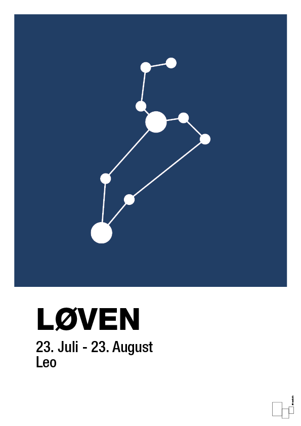 plakat: stjernebillede løven - lapis blue-Stjernetegn-A1two3