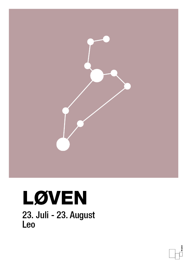 plakat: stjernebillede løven - light rose-Stjernetegn-A1two3