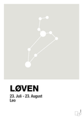 plakat: stjernebillede løven - painters white-Stjernetegn-A1two3