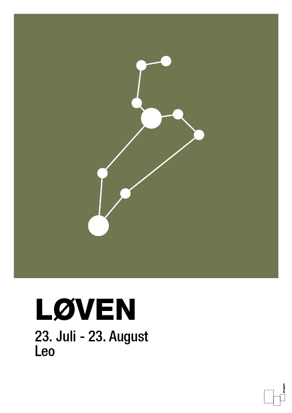 plakat: stjernebillede løven - secret meadow-Stjernetegn-A1two3