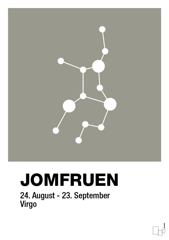 plakat: stjernebillede jomfruen - battleship gray-Stjernetegn-A1two3