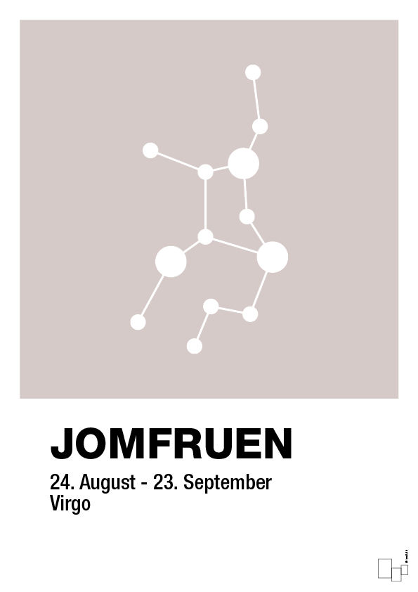 plakat: stjernebillede jomfruen - broken beige-Stjernetegn-A1two3