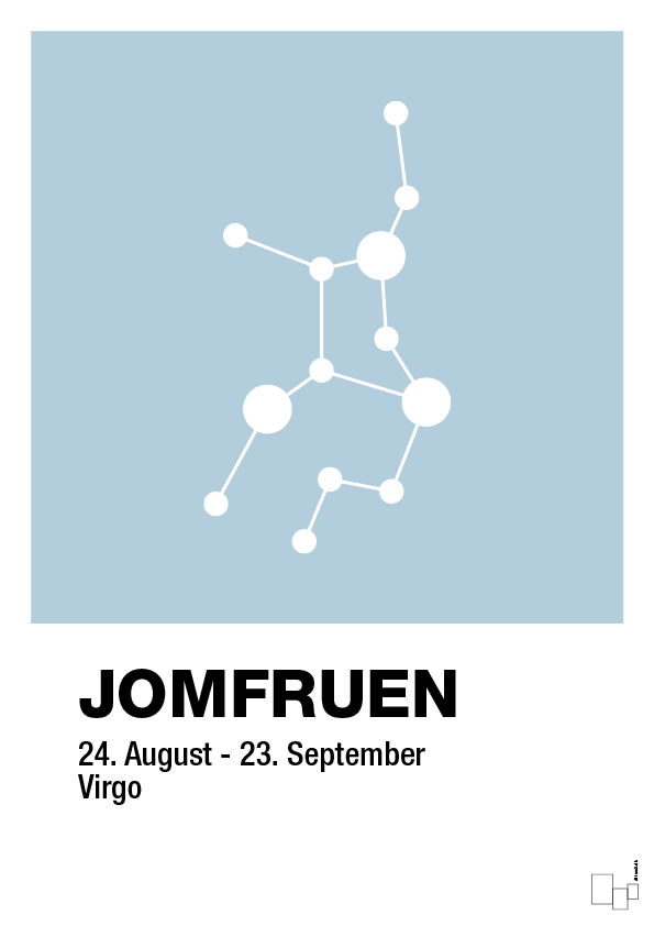 plakat: stjernebillede jomfruen - heavenly blue-Stjernetegn-A1two3