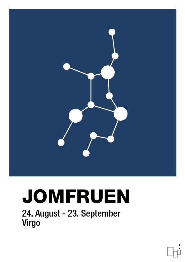 plakat: stjernebillede jomfruen - lapis blue-Stjernetegn-A1two3