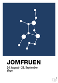 plakat: stjernebillede jomfruen - lapis blue-Stjernetegn-A1two3