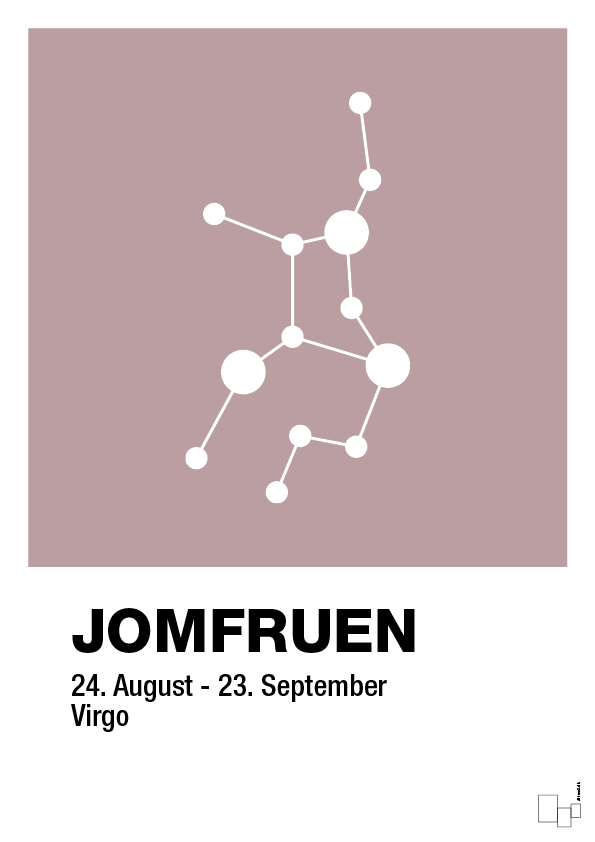 plakat: stjernebillede jomfruen - light rose-Stjernetegn-A1two3