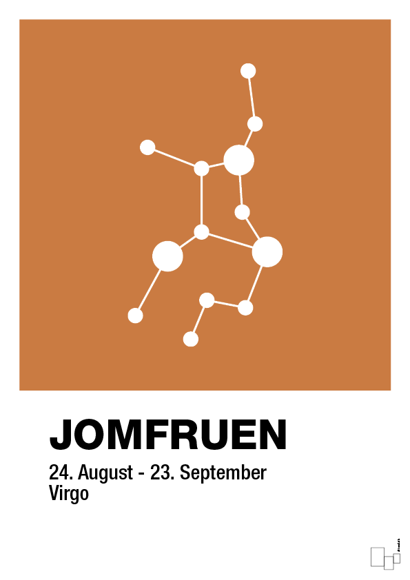 plakat: stjernebillede jomfruen - rumba orange-Stjernetegn-A1two3