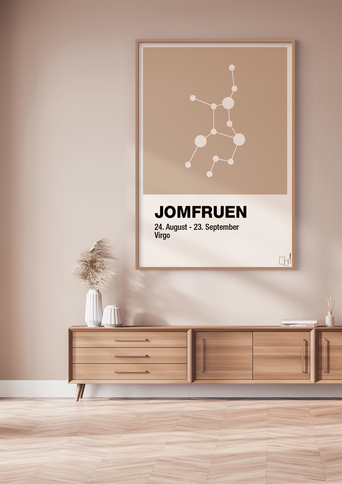 plakat: stjernebillede jomfruen - broken beige-Stjernetegn-A1two3