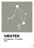 plakat: stjernebillede vægten - battleship gray-Stjernetegn-A1two3