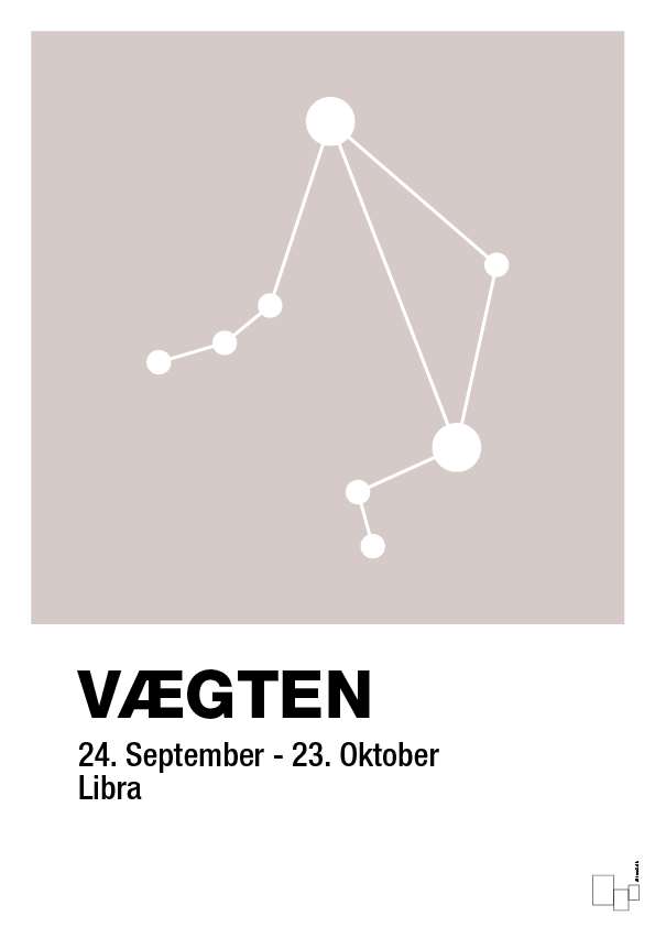plakat: stjernebillede vægten - broken beige-Stjernetegn-A1two3