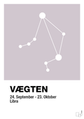 plakat: stjernebillede vægten - dusty lilac-Stjernetegn-A1two3