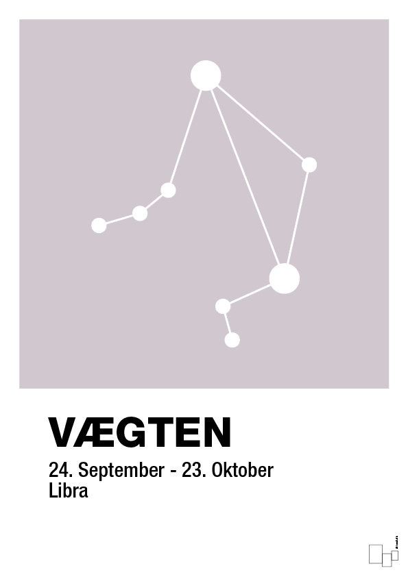 plakat: stjernebillede vægten - dusty lilac-Stjernetegn-A1two3