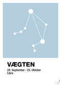 plakat: stjernebillede vægten - heavenly blue-Stjernetegn-A1two3