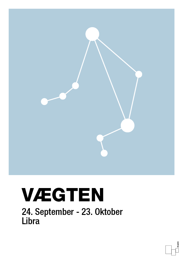 plakat: stjernebillede vægten - heavenly blue-Stjernetegn-A1two3