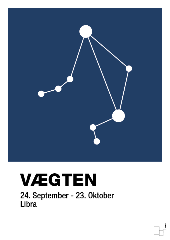 plakat: stjernebillede vægten - lapis blue-Stjernetegn-A1two3